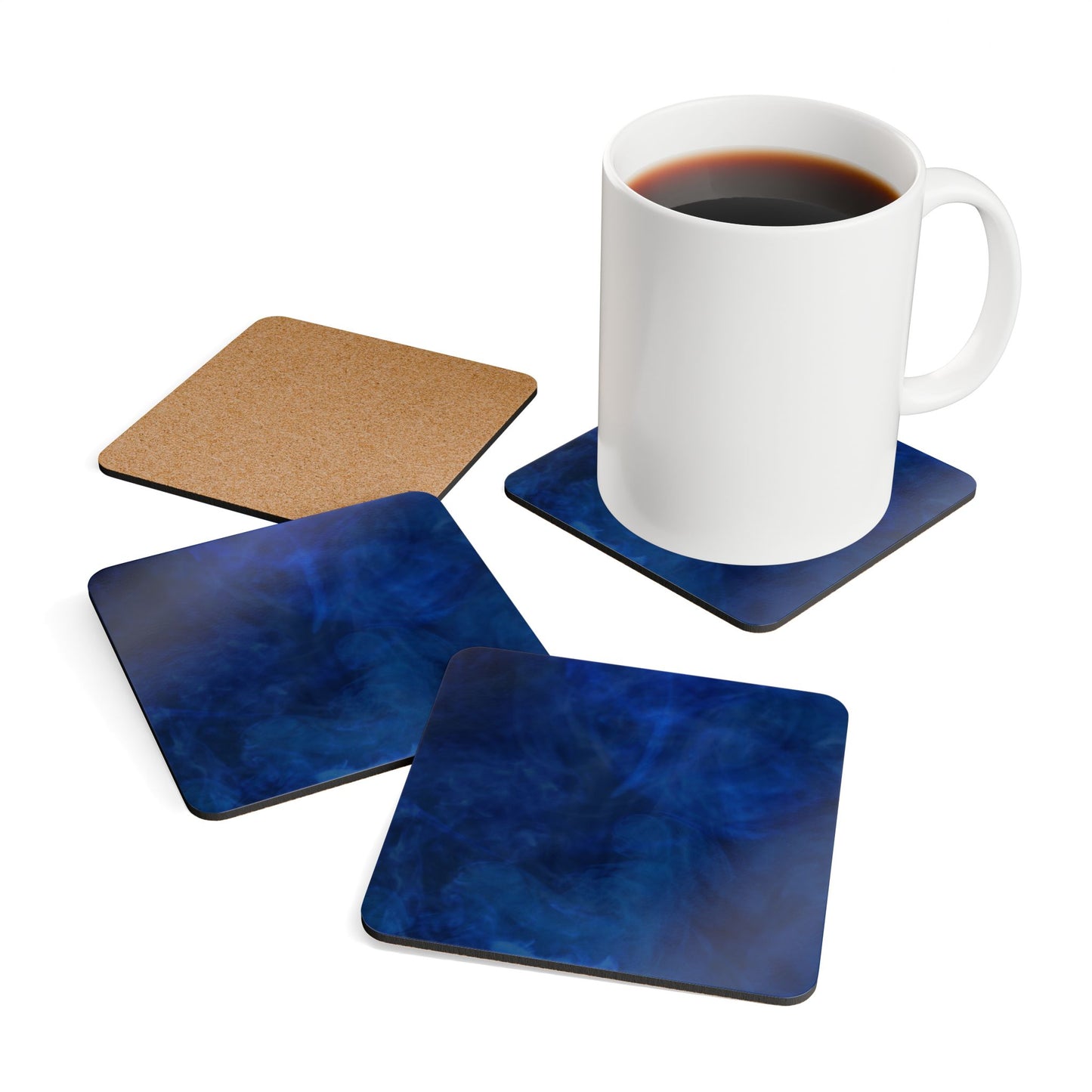 A Kind of Smoky Blue Corkwood Coaster Set