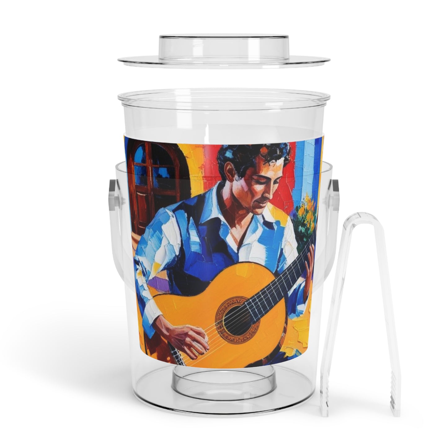 Spanish Guitar Ice Bucket with Tongs