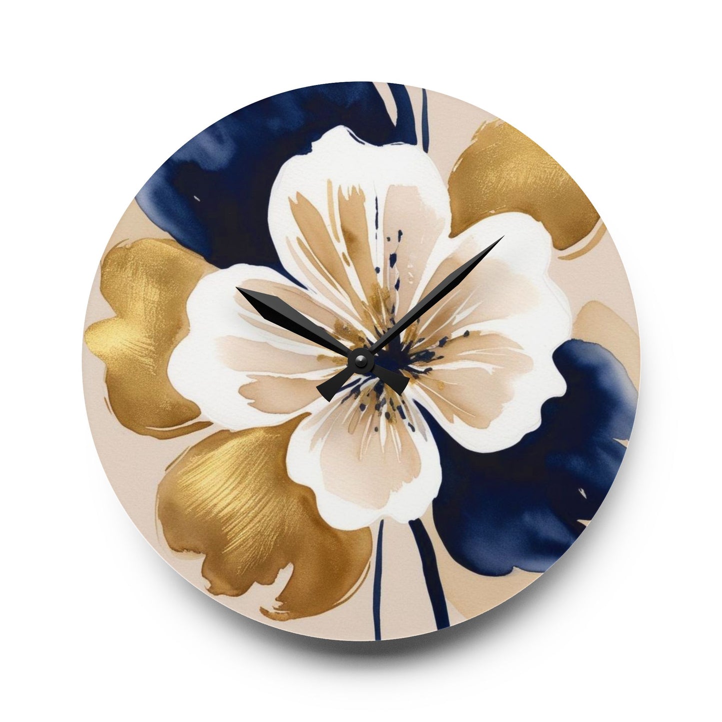 Abstract Floral Acrylic Wall Clock