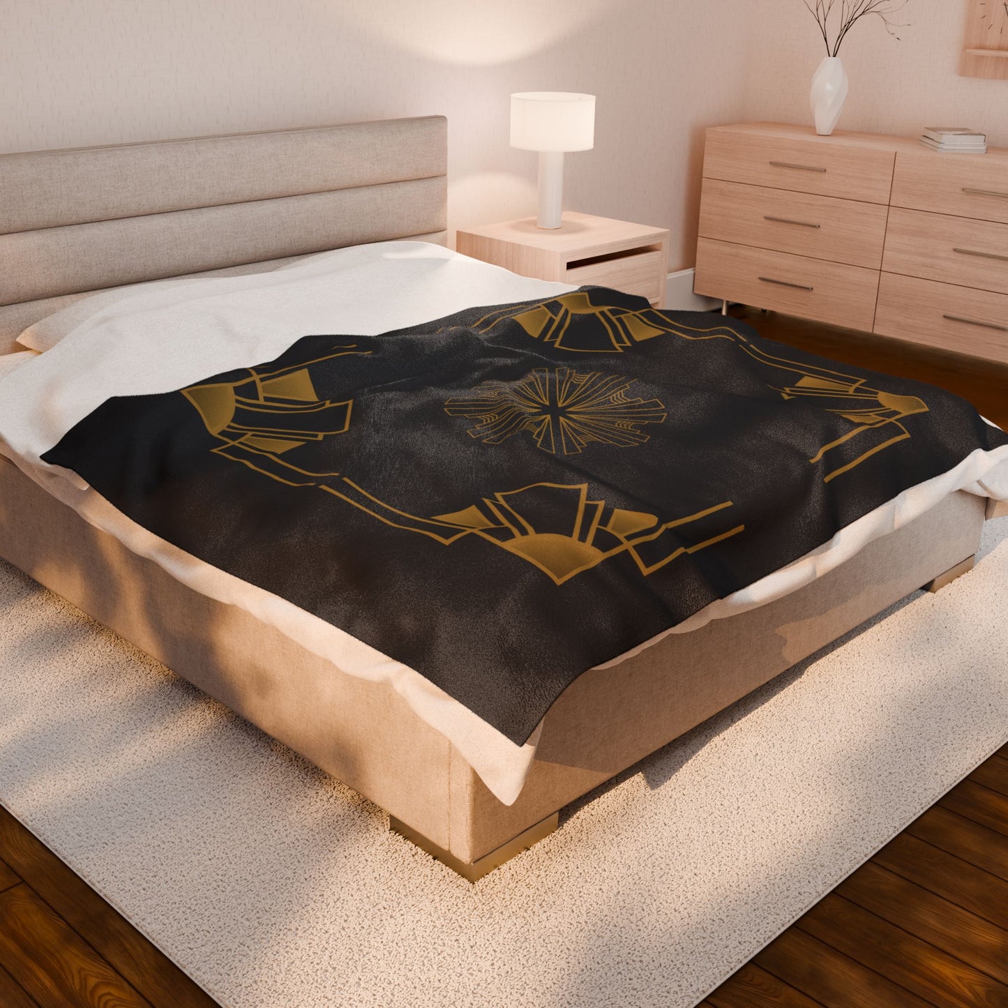 Midnight Luxe (Ebony) Velveteen Plush Blanket