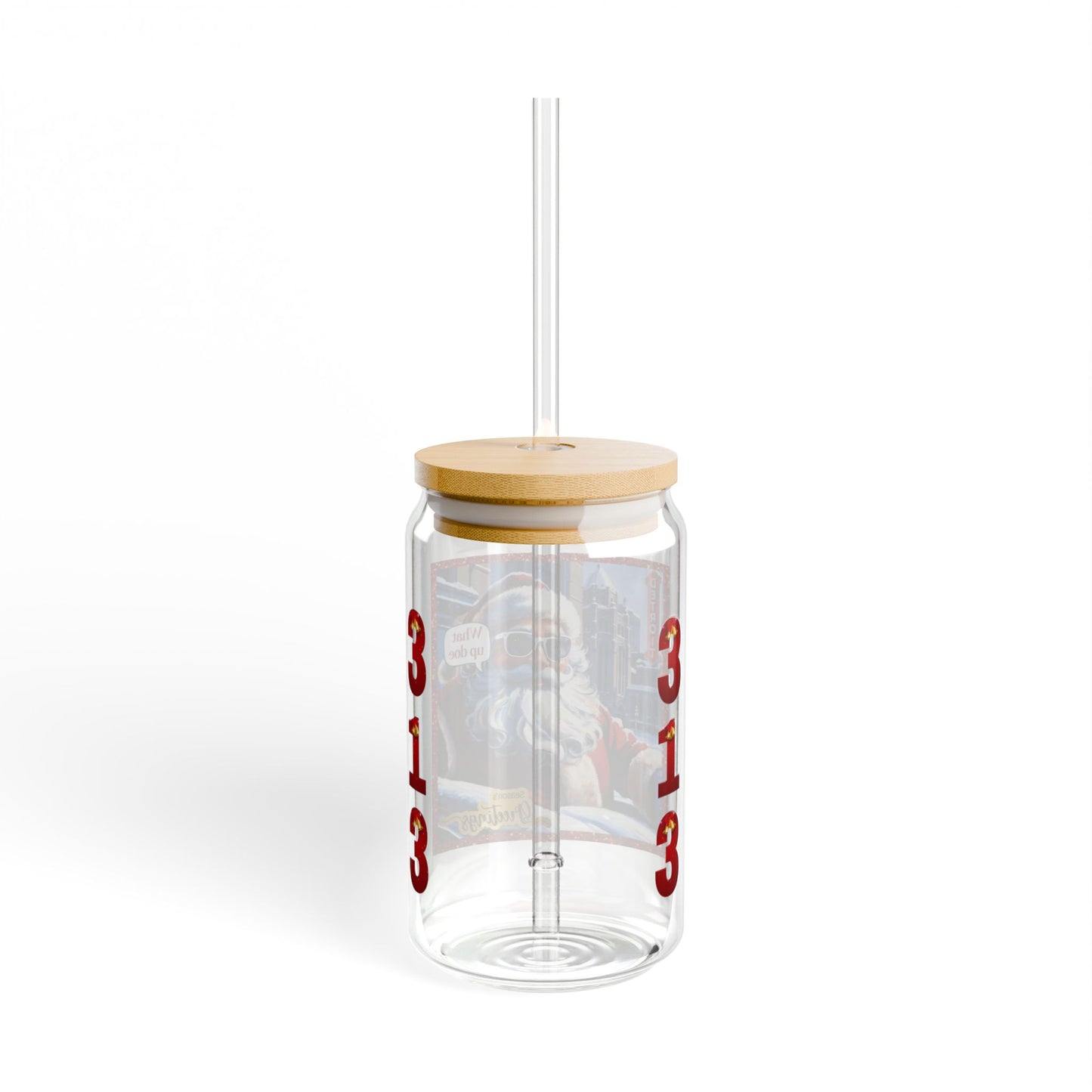 Motor City Santa Sipper Glass, 16oz