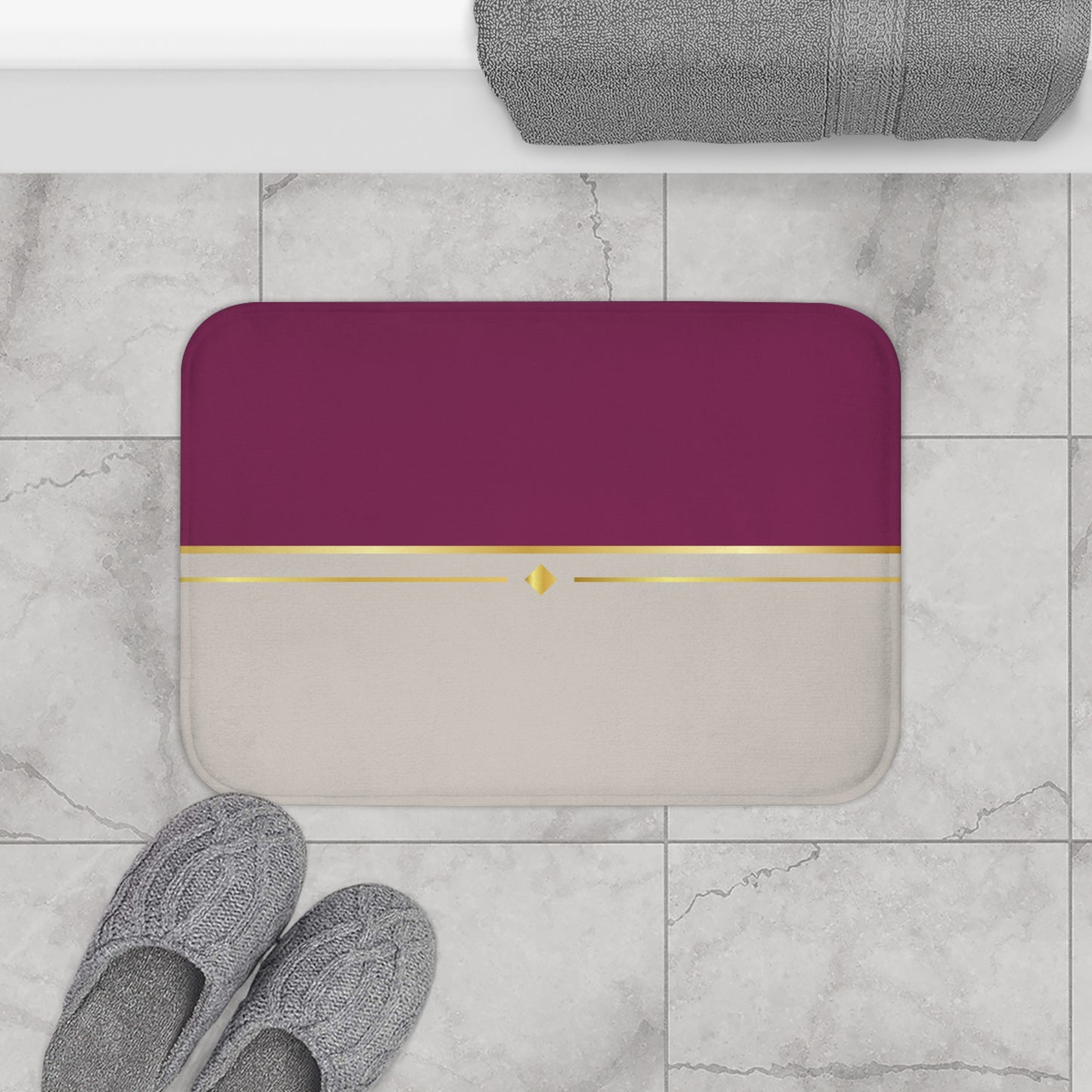 Fuchsia & Taupe Haven Bath Mat