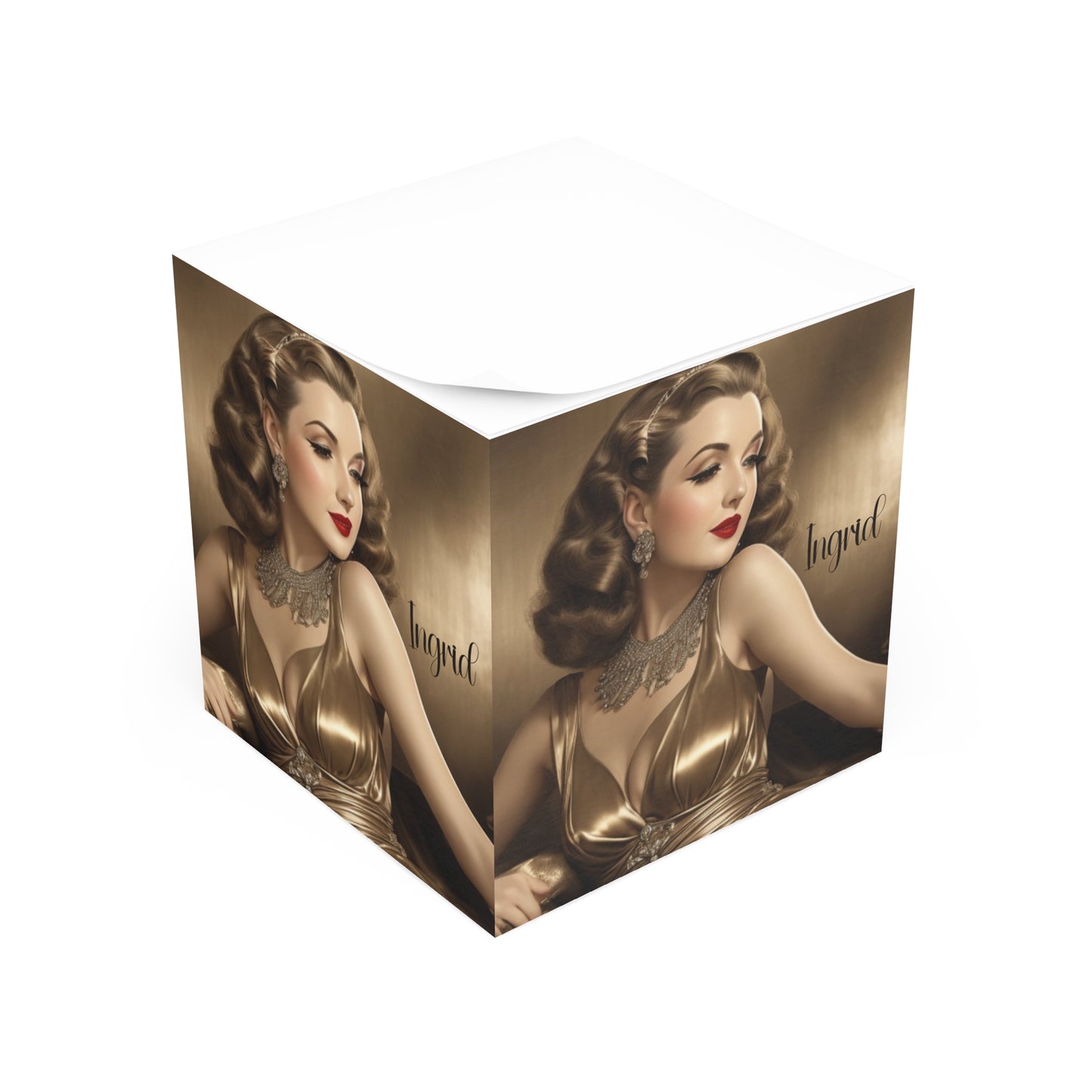 Retro Glam Girls (Ingrid) Note Cube