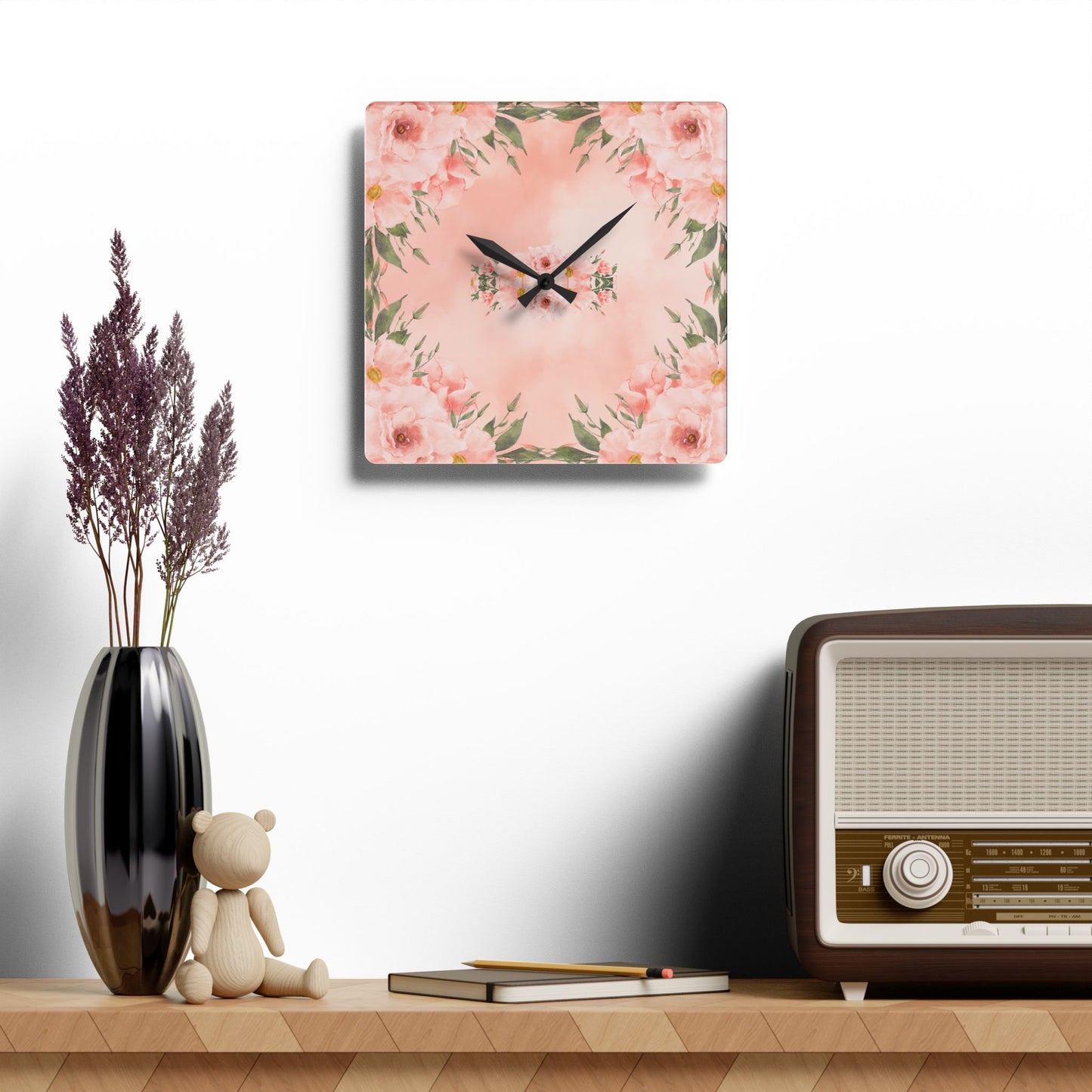 Peachy Keen Acrylic Wall Clock