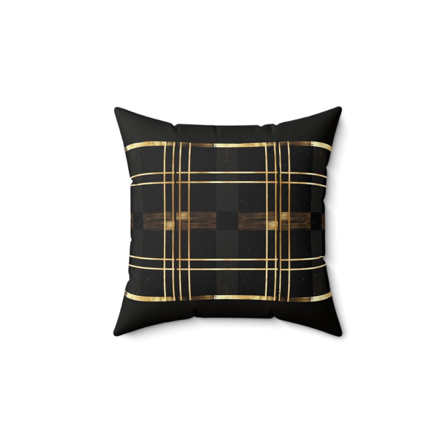 Noir & Gold Glam Spun Polyester Square Pillow