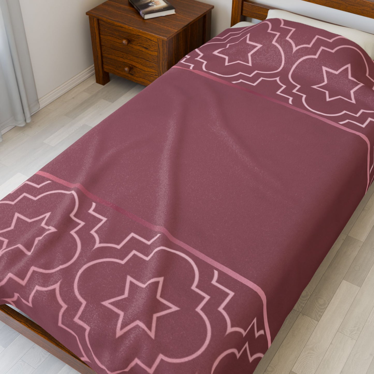 Blush of Rose Velveteen Plush Blanket