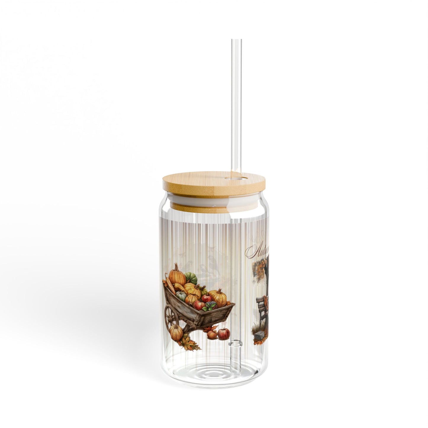 Autumn Bliss Sipper Glass, 16oz