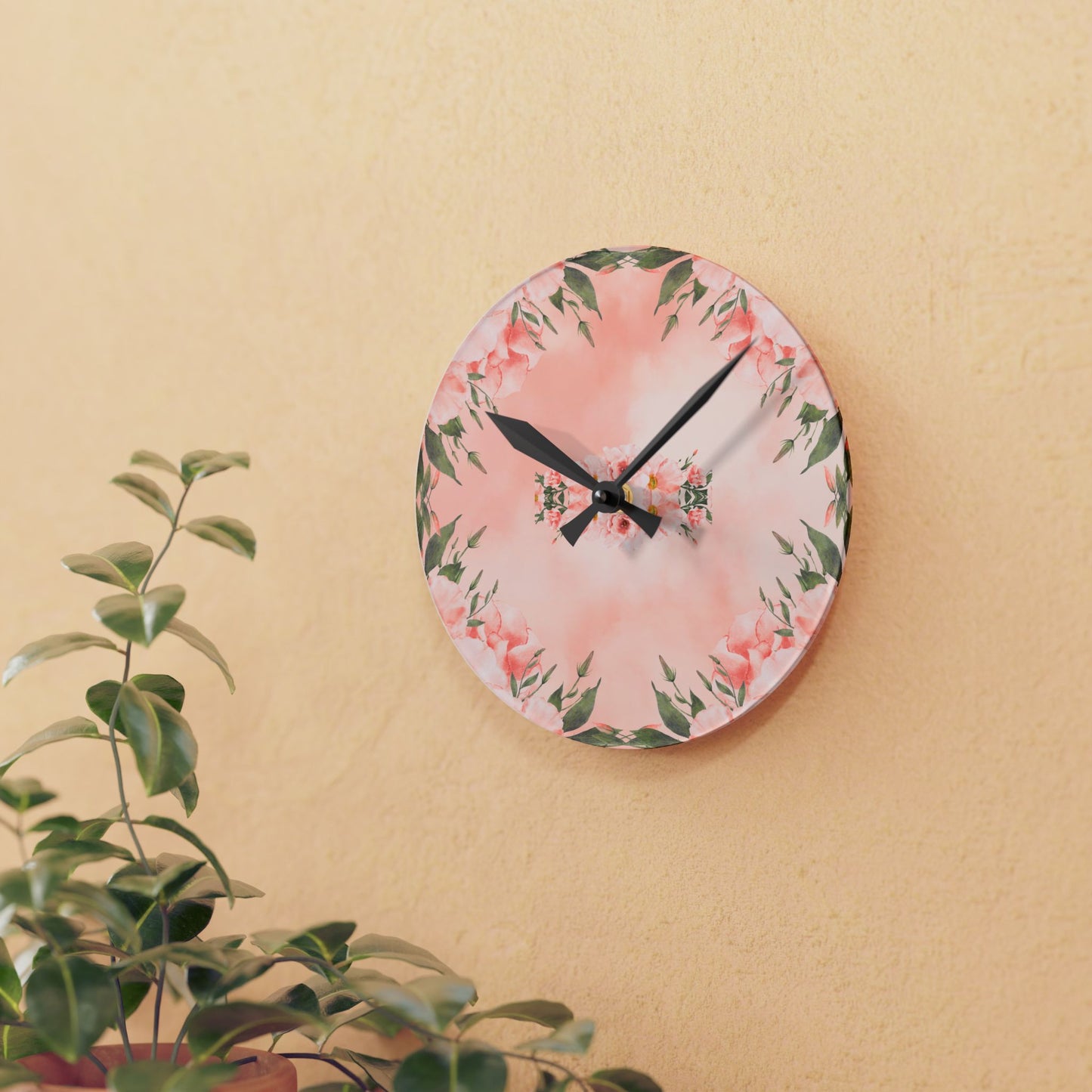 Peachy Keen Acrylic Wall Clock