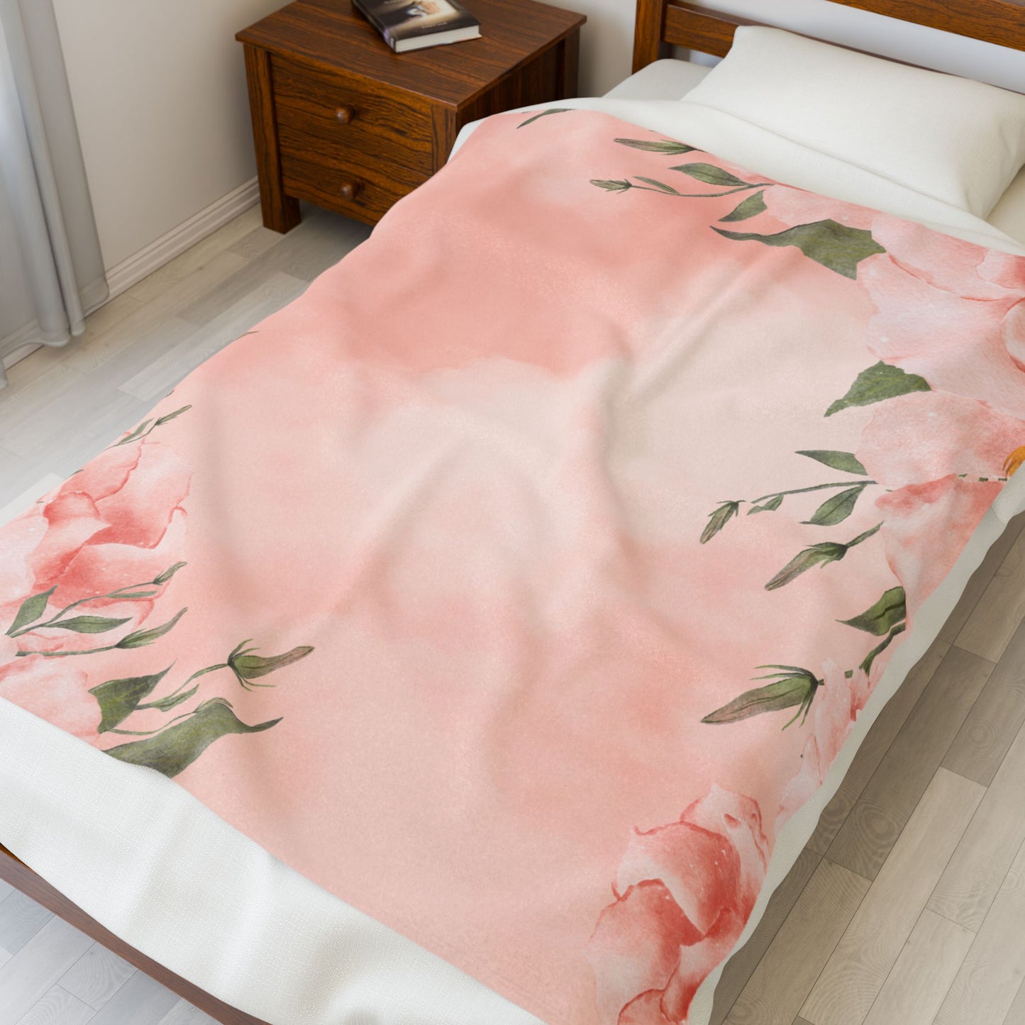 Peachy Keen Velveteen Plush Blanket