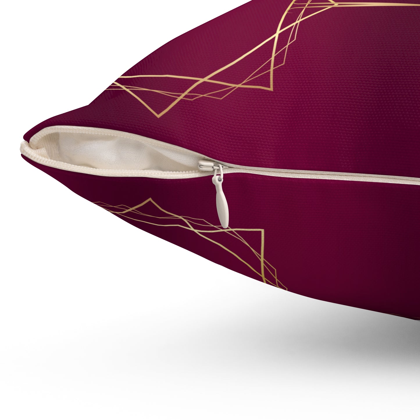 Gilded Elegance (Burgundy) Spun Polyester Square Pillow