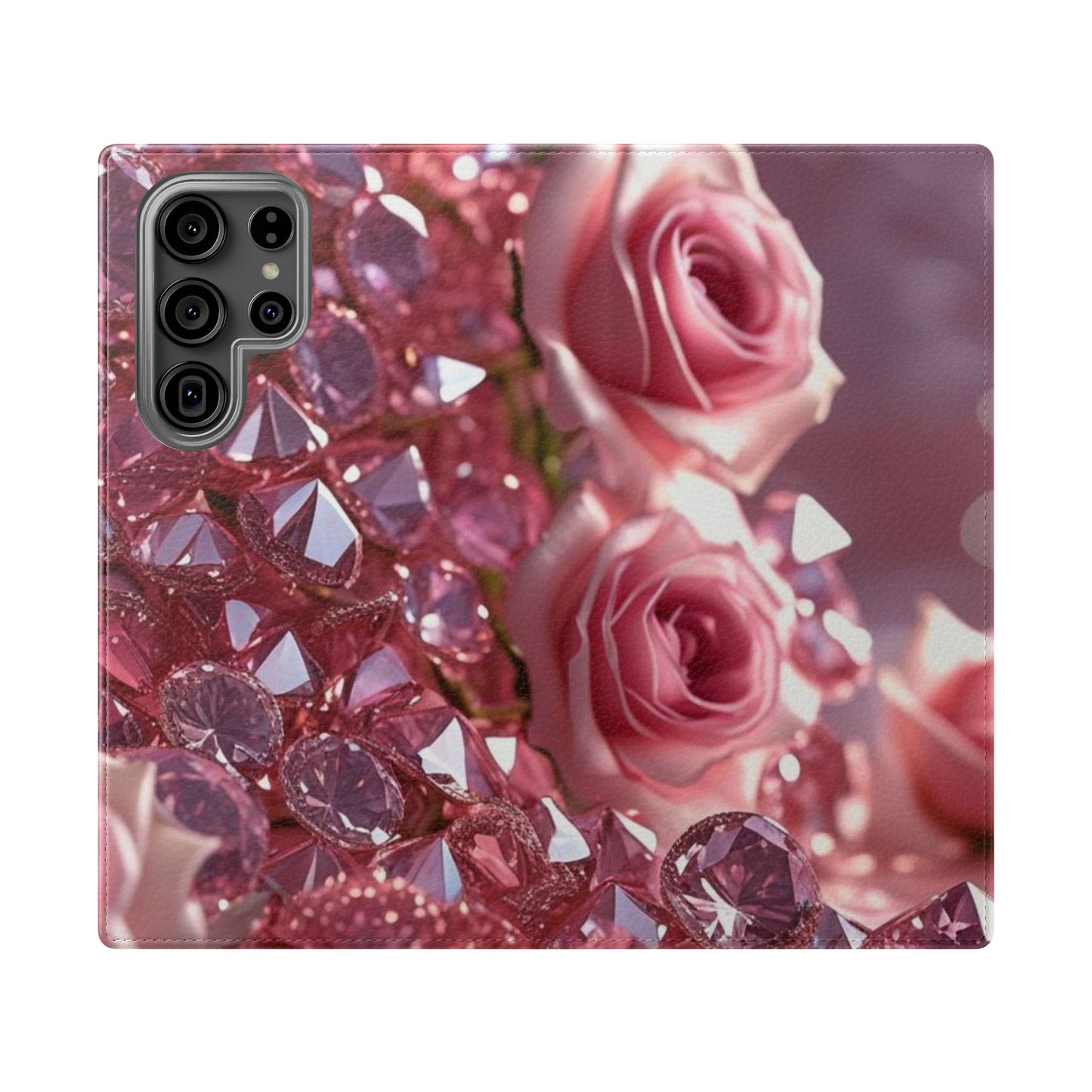 Pink Diamonds & Petals Flip Cases