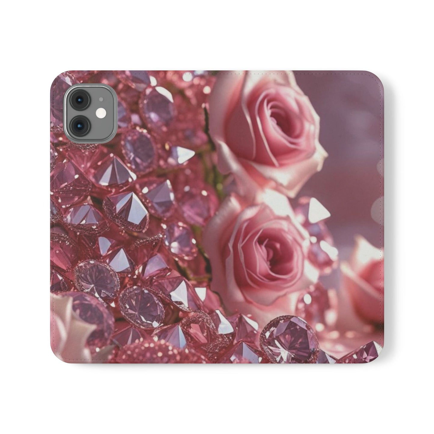 Pink Diamonds & Petals Flip Cases