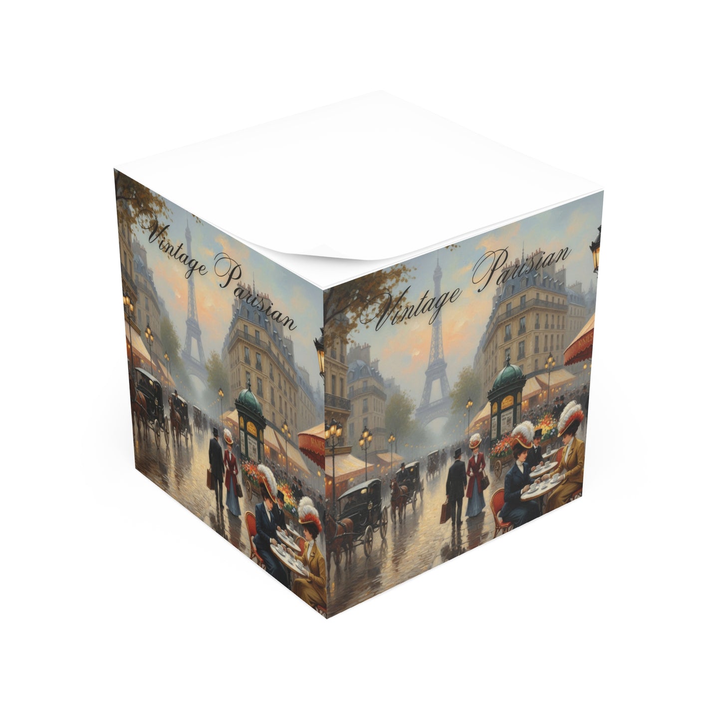 Vintage Parisian Note Cube