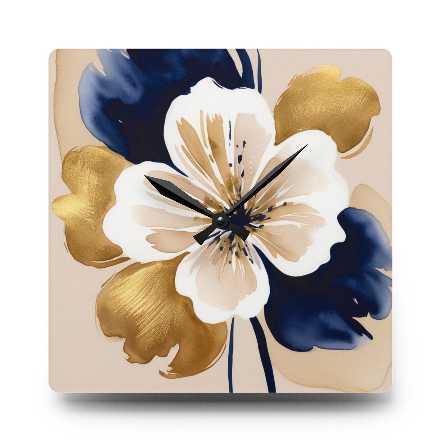 Abstract Floral Acrylic Wall Clock