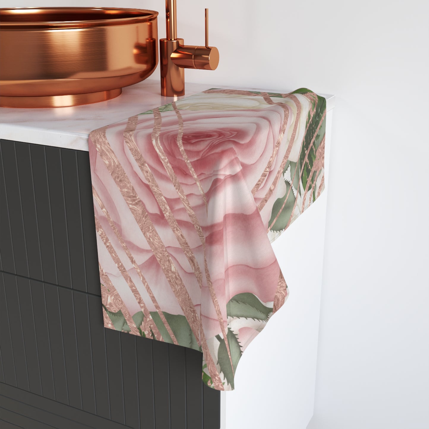 Kissed by a Rose Gold Hand Towel