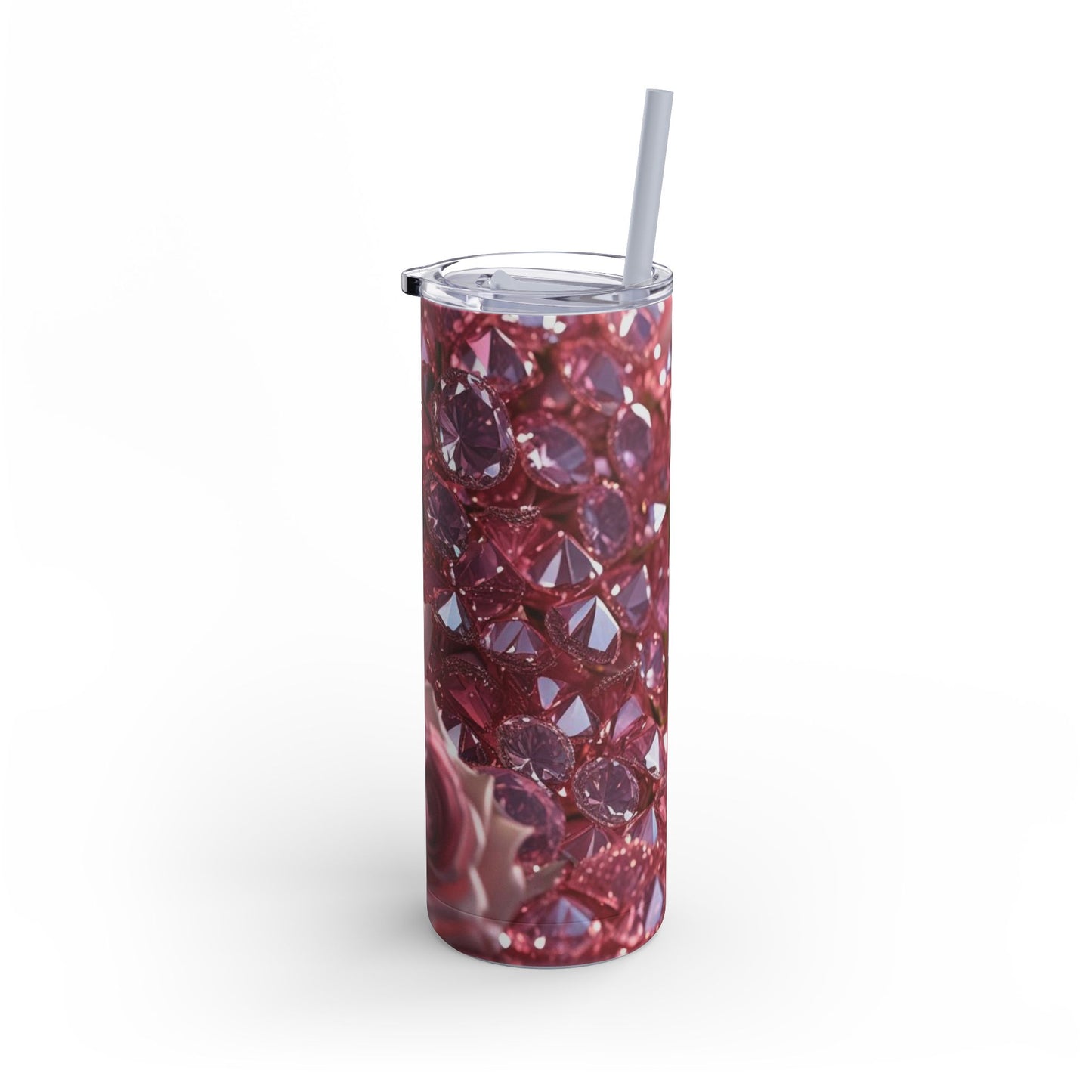Pink Diamonds & Petals Maars Maker Skinny Matte Tumbler, 20oz