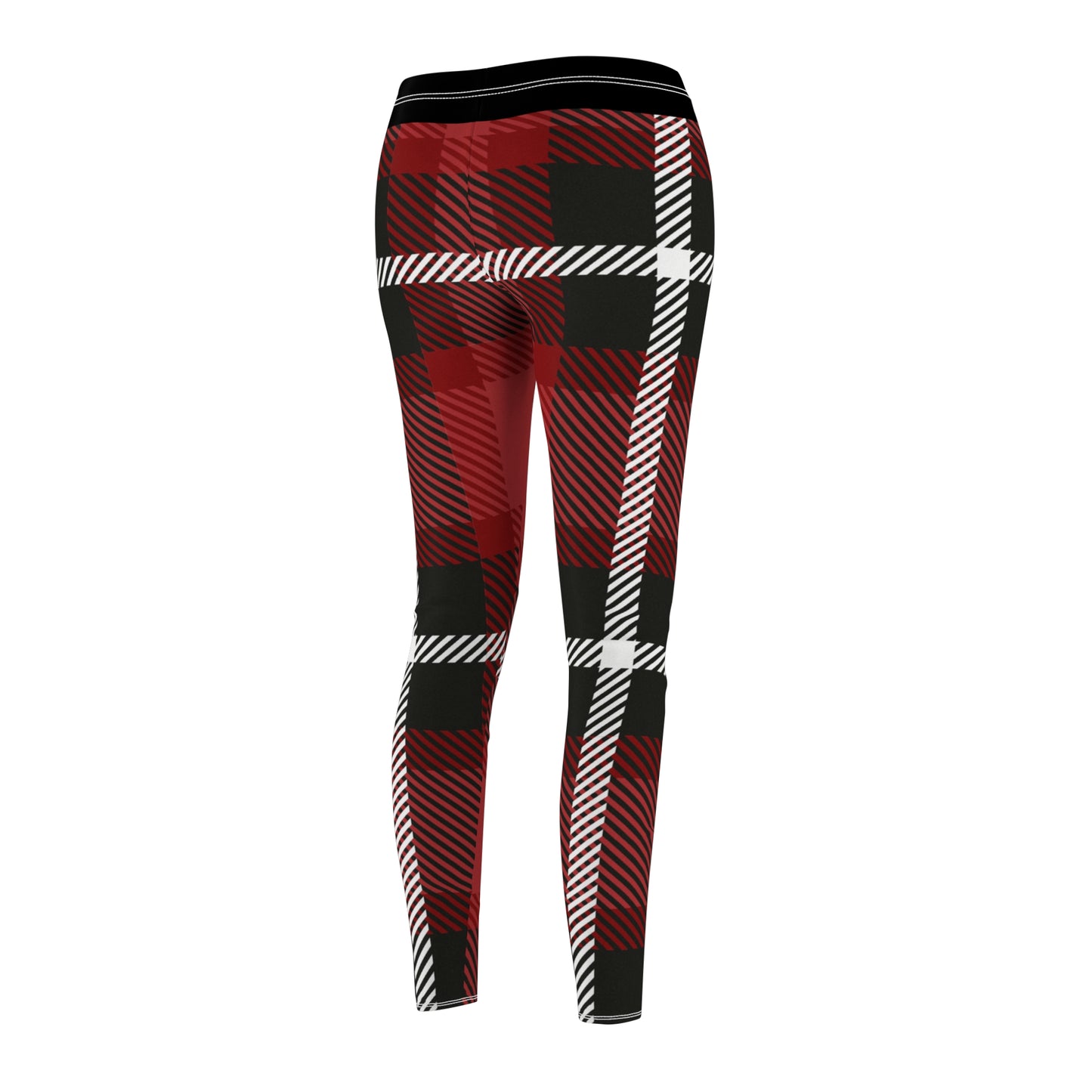 Red/Black Women's Cut & Sew Casual Leggings (AOP)
