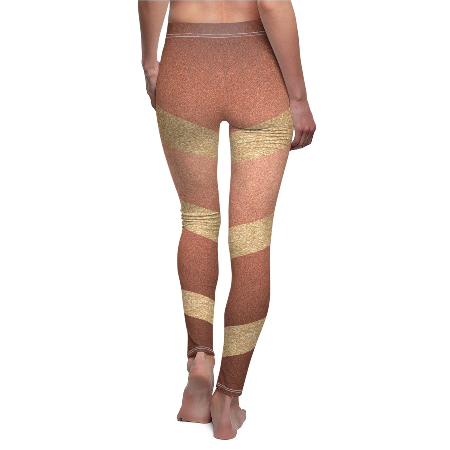 Bronze/Gold Women's Cut & Sew Casual Leggings (AOP)