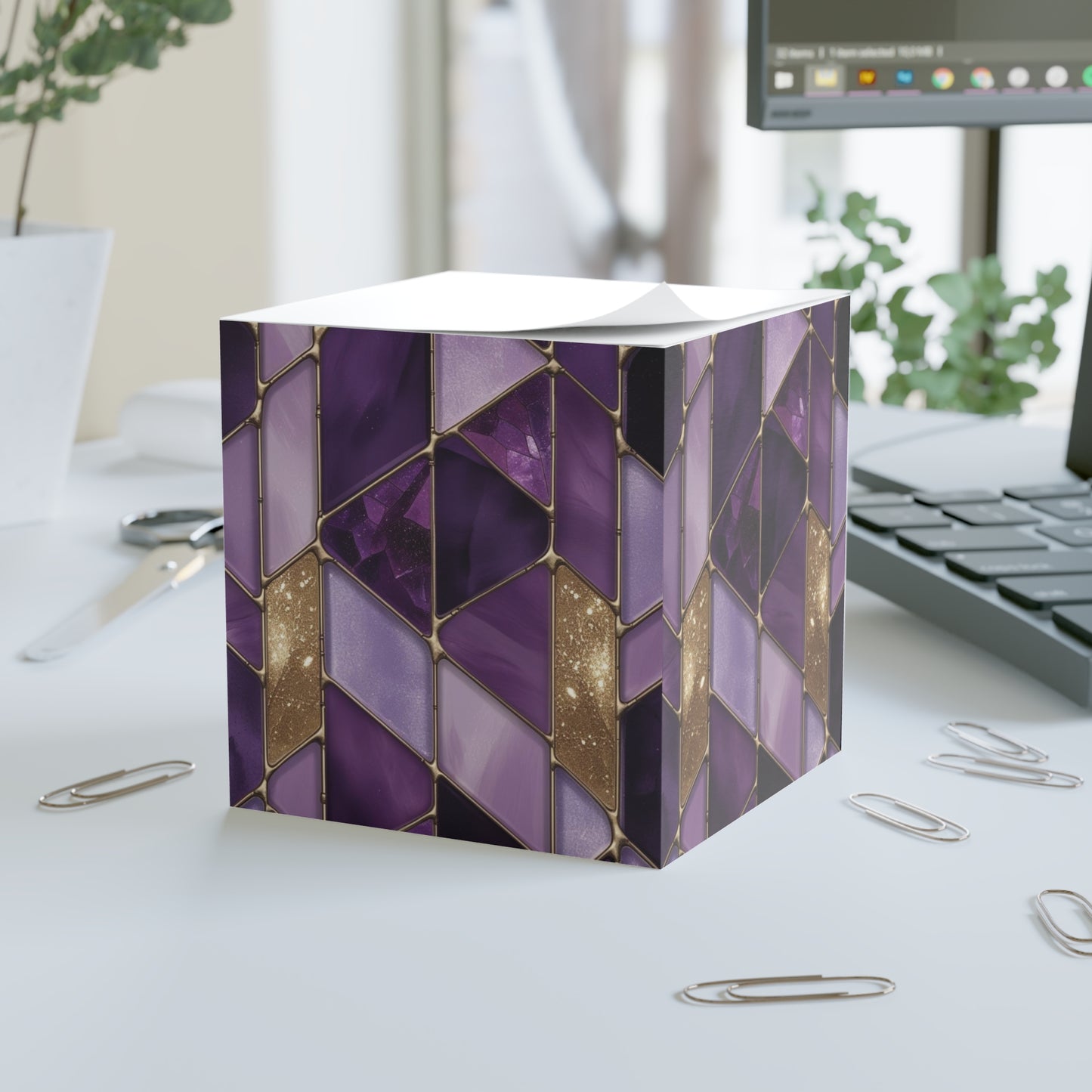 Amethyst Mosaic Note Cube