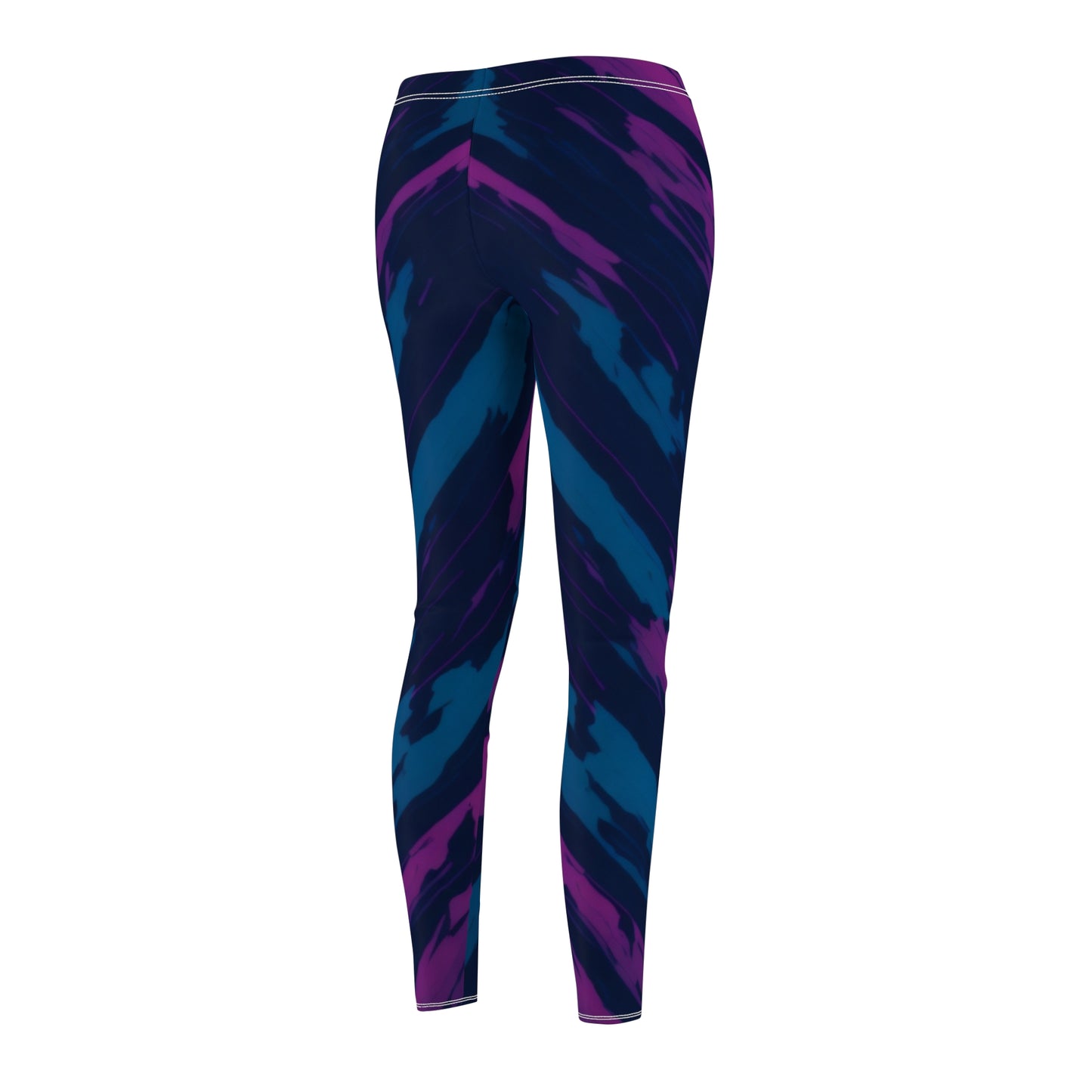 Pink/Blue Women's Cut & Sew Casual Leggings (AOP)