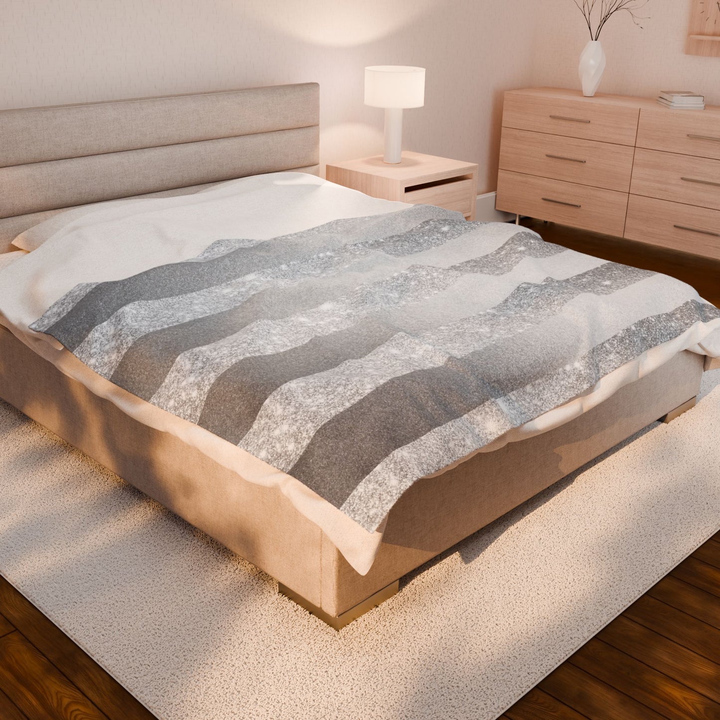 Stardust Gray Velveteen Plush Blanket