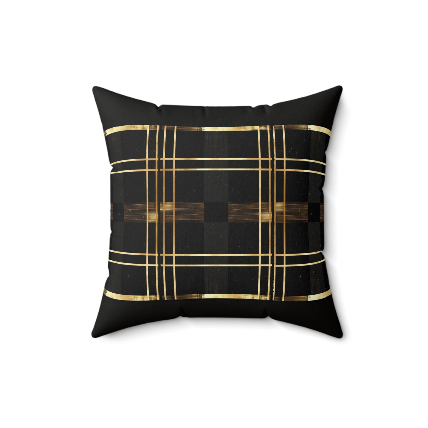 Noir & Gold Glam Spun Polyester Square Pillow