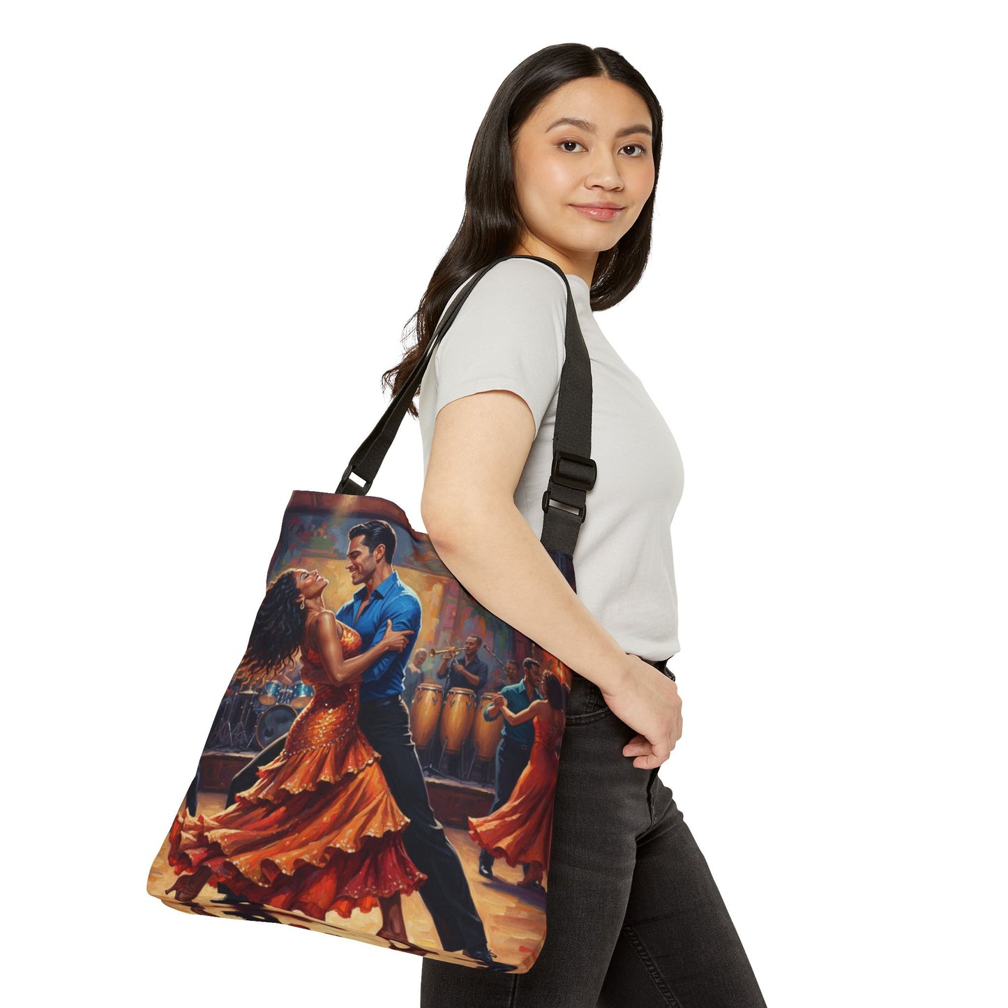 The Rhythm & Soul of Salsa Adjustable Tote Bag (AOP)
