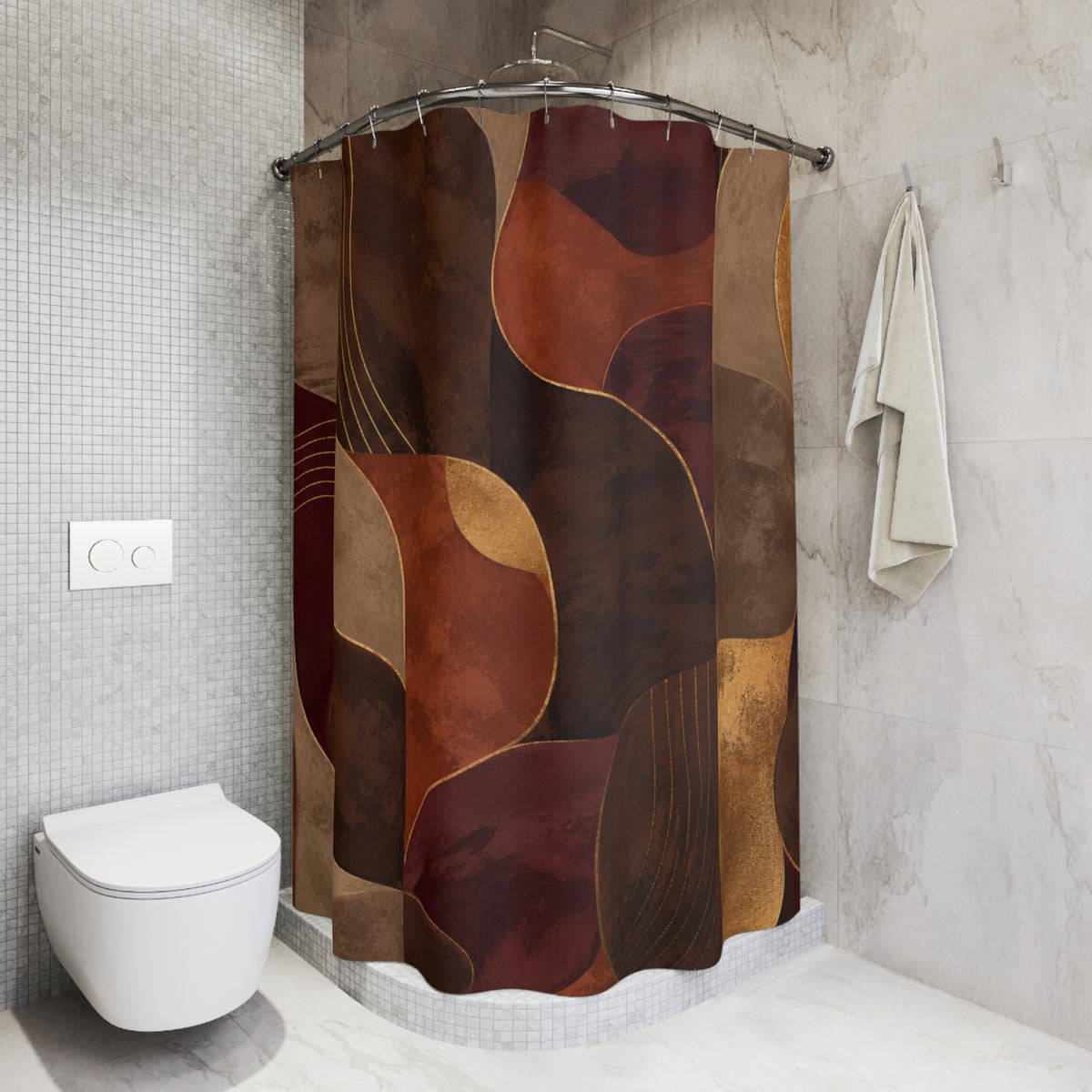 Ember & Earth Shower Curtain — Organic Waves Bathroom Décor