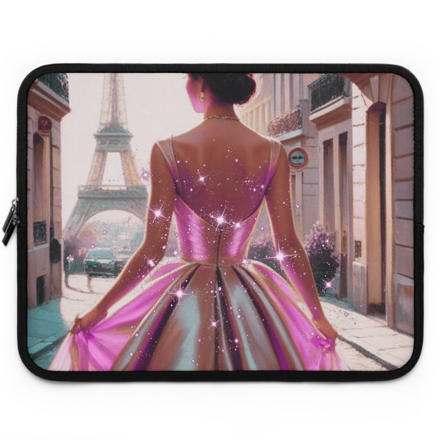 Parisian Stroll (Pink Gown) Laptop Sleeve