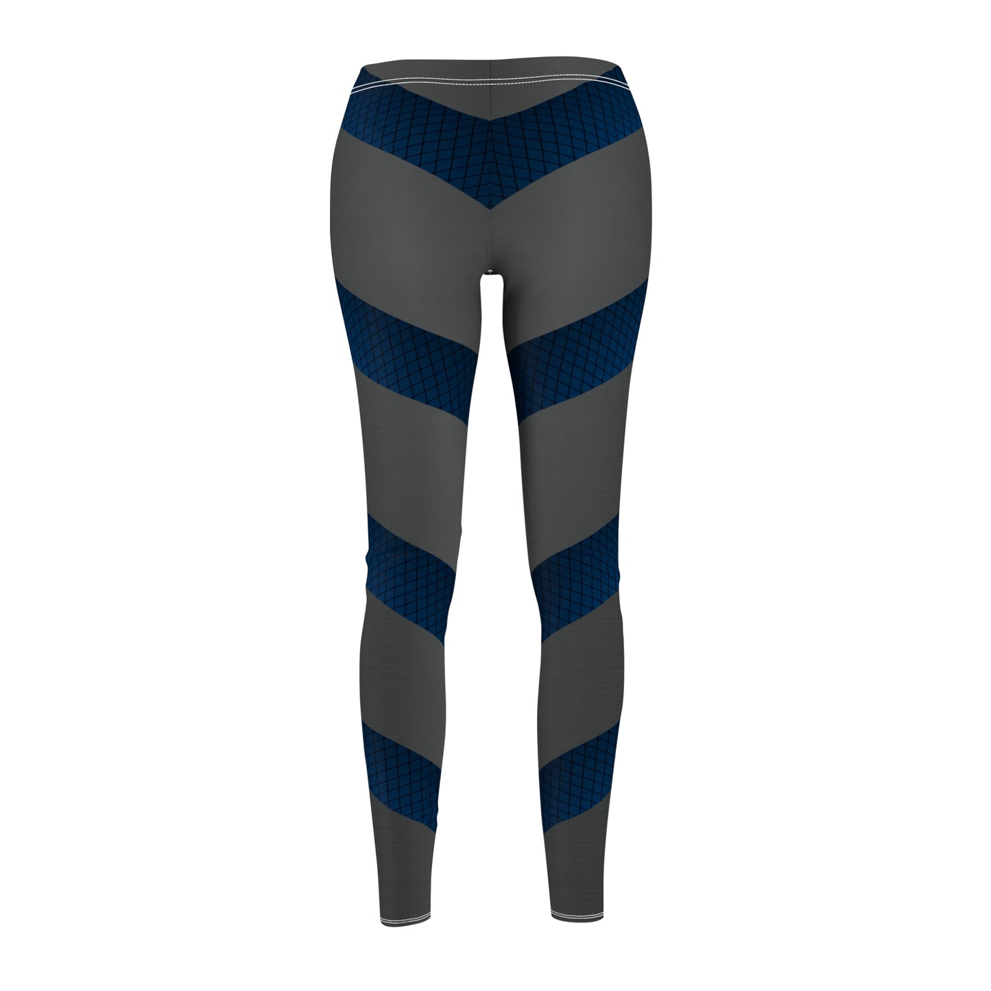 Dark Gray/Blue Women's Cut & Sew Casual Leggings (AOP)