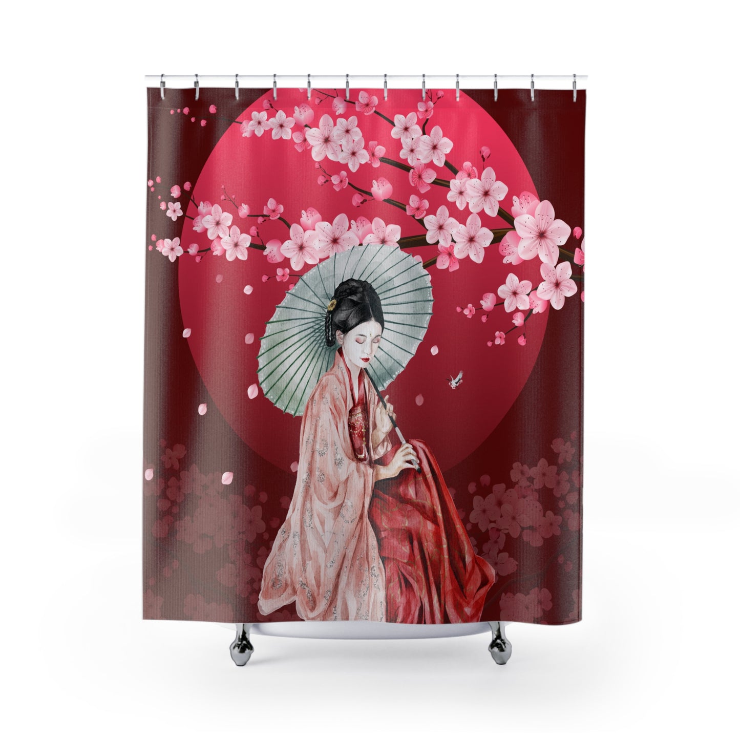 Cherry Blossoms Cherry Moon Shower Curtains