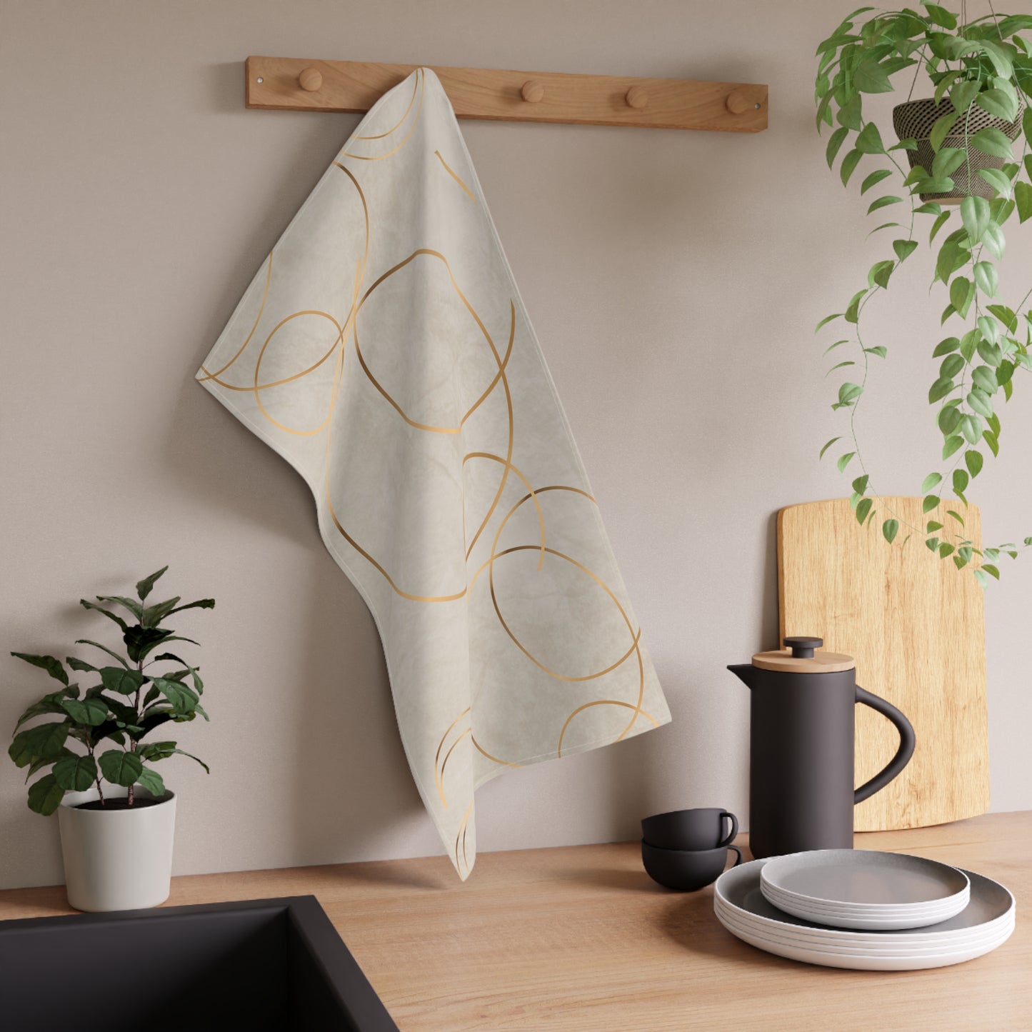 Golden Eclipse Tea Towels (cotton, poly)