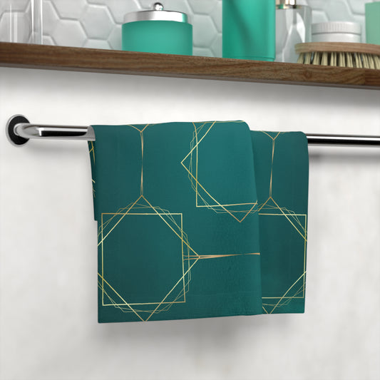 Gilded Elegance (Dark Teal) Face Towel