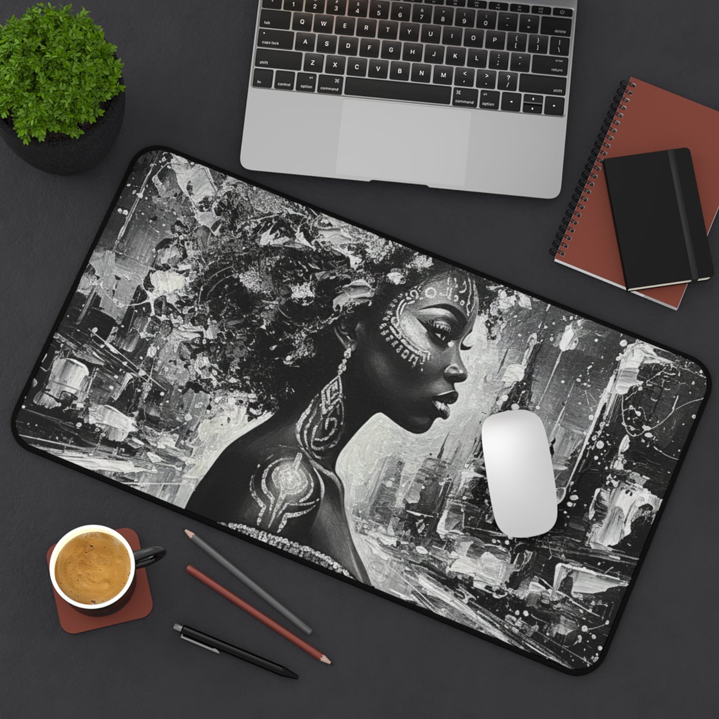 Glam Girl (Silver/Black) Desk Mat