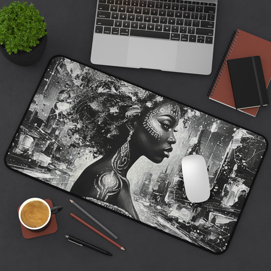 Glam Girl (Silver/Black) Desk Mat