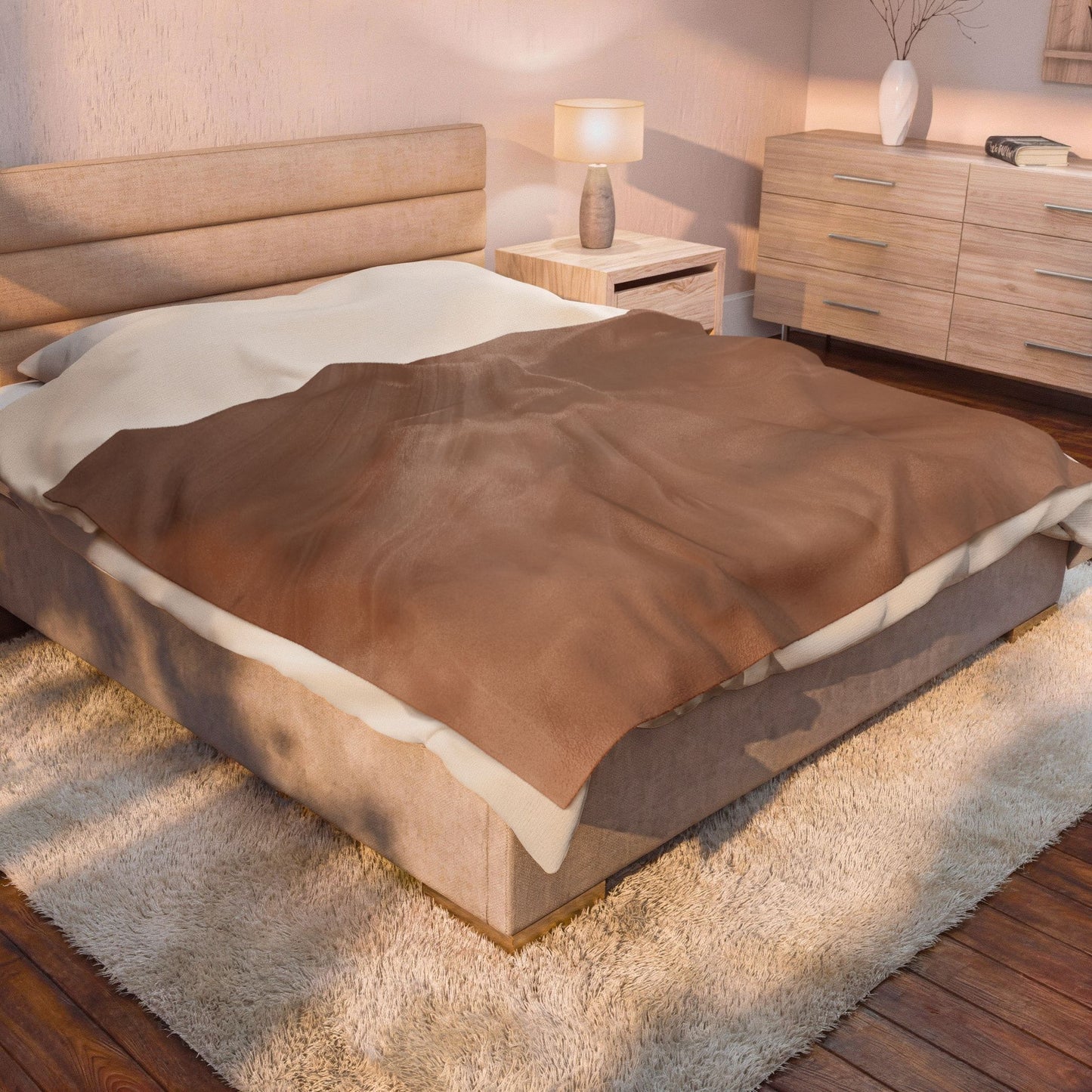 Mocha Bliss Velveteen Plush Blanket