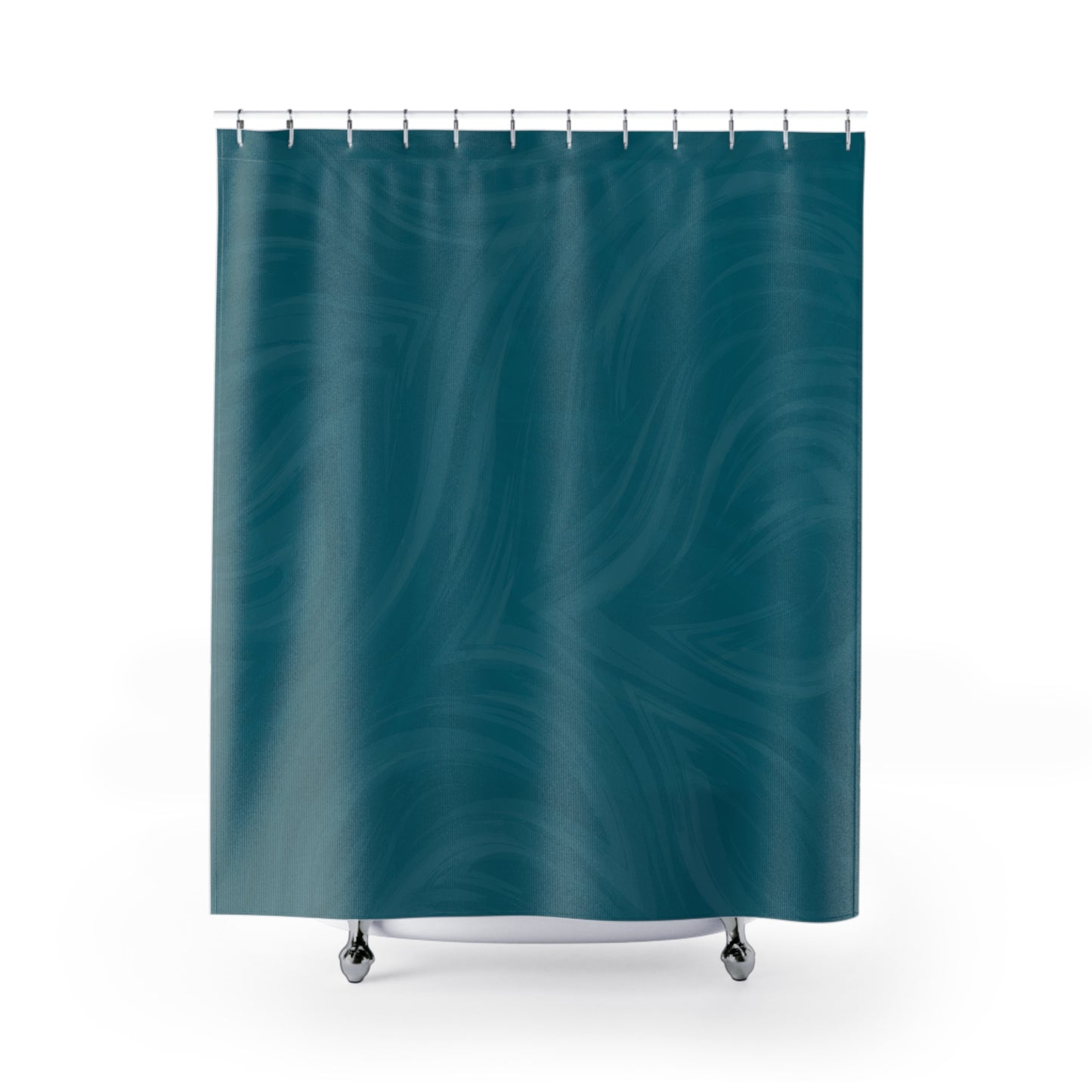 Teal Wave Shower Curtain — Modern Ocean-Inspired Bathroom Decor