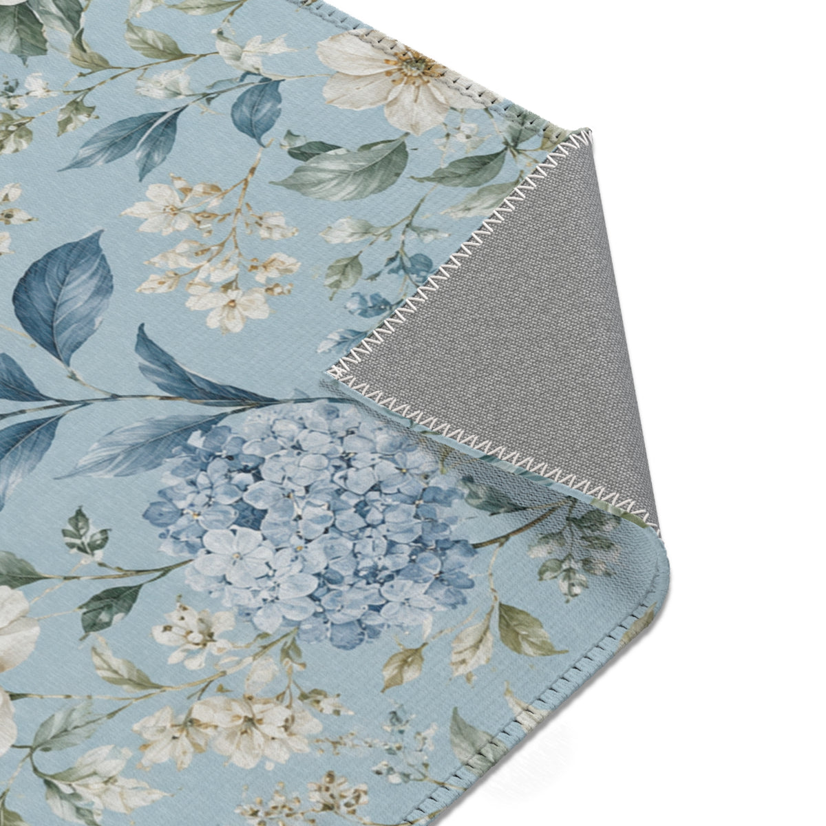 Blue Vintage Hydrangea & Peony Accent Rug