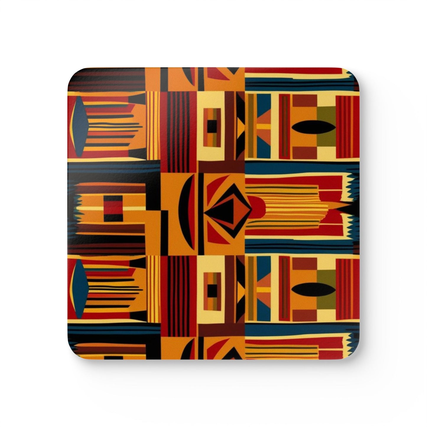 African Canvas 2 Corkwood Coaster Set