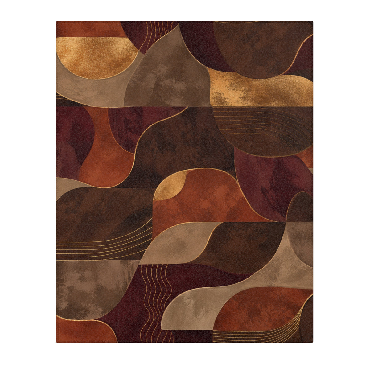 Ember & Earth Area Rug - Mid-Century Modern Geometric Accent Rug