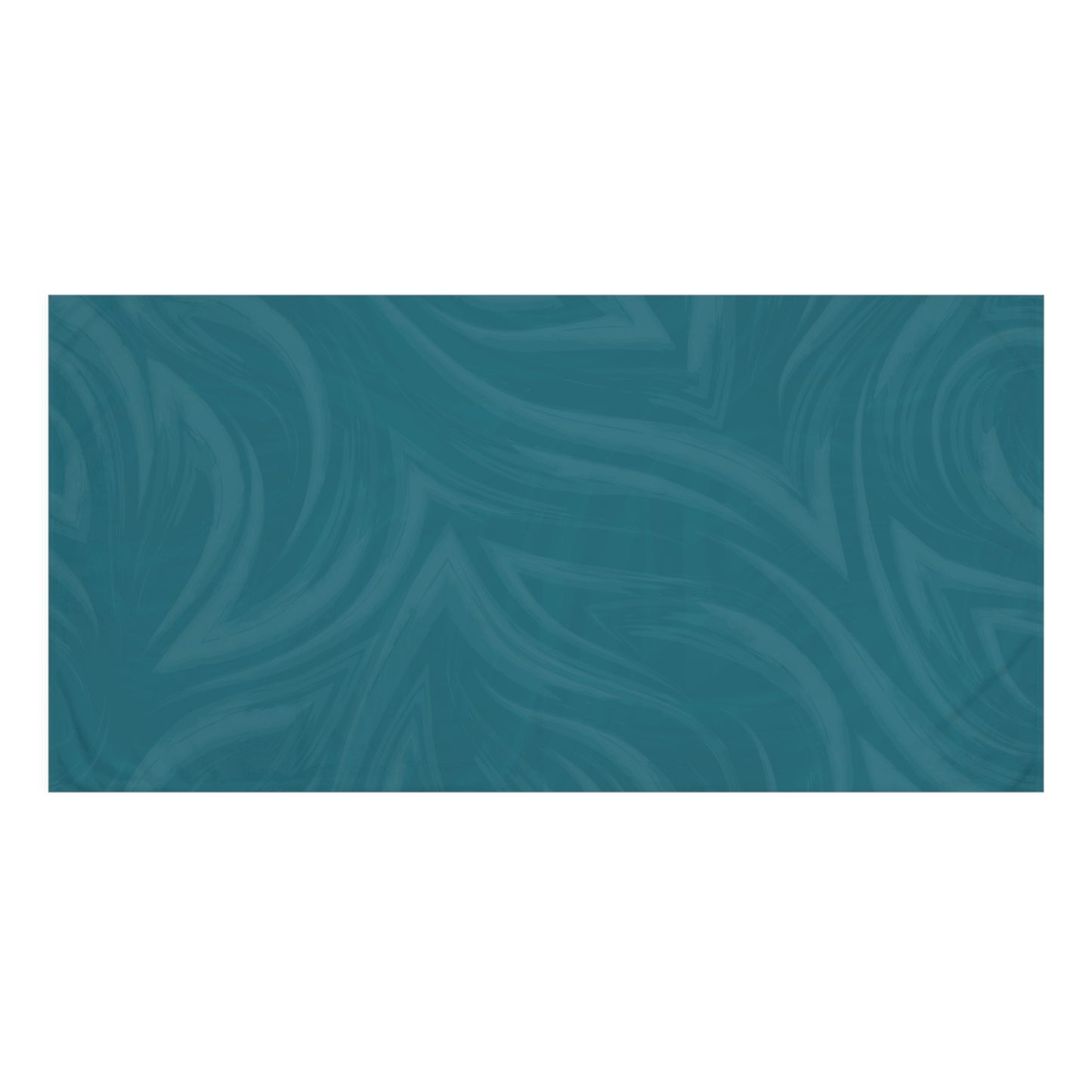 Teal Wave Towel — Soft Mink-Cotton Swirl Design