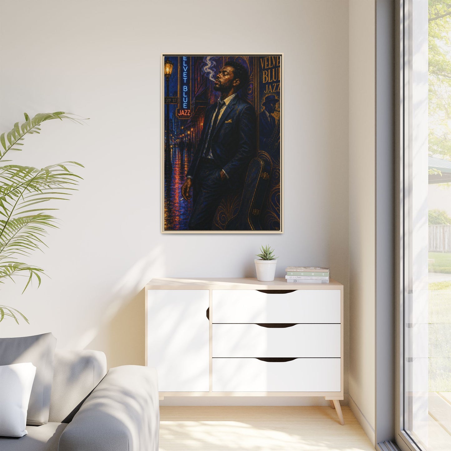 After the Gig Framed Retro Jazz Music Canvas Print