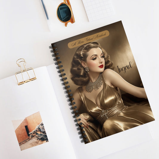 Retro Glam (Ingrid) Spiral Notebook - Ruled Line