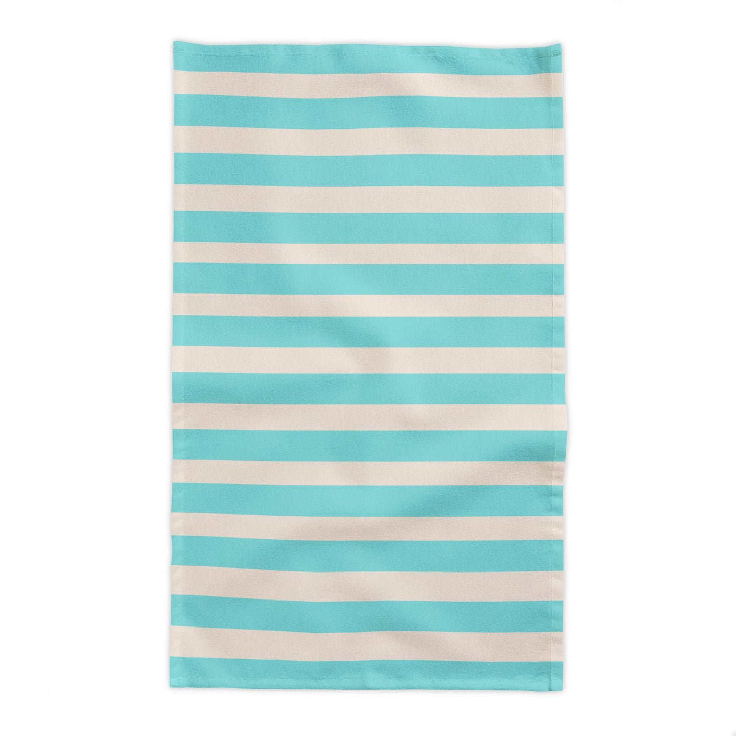 Striped Aqua Tablecloth — Coastal Blue & White Stripe Dining Table Cover
