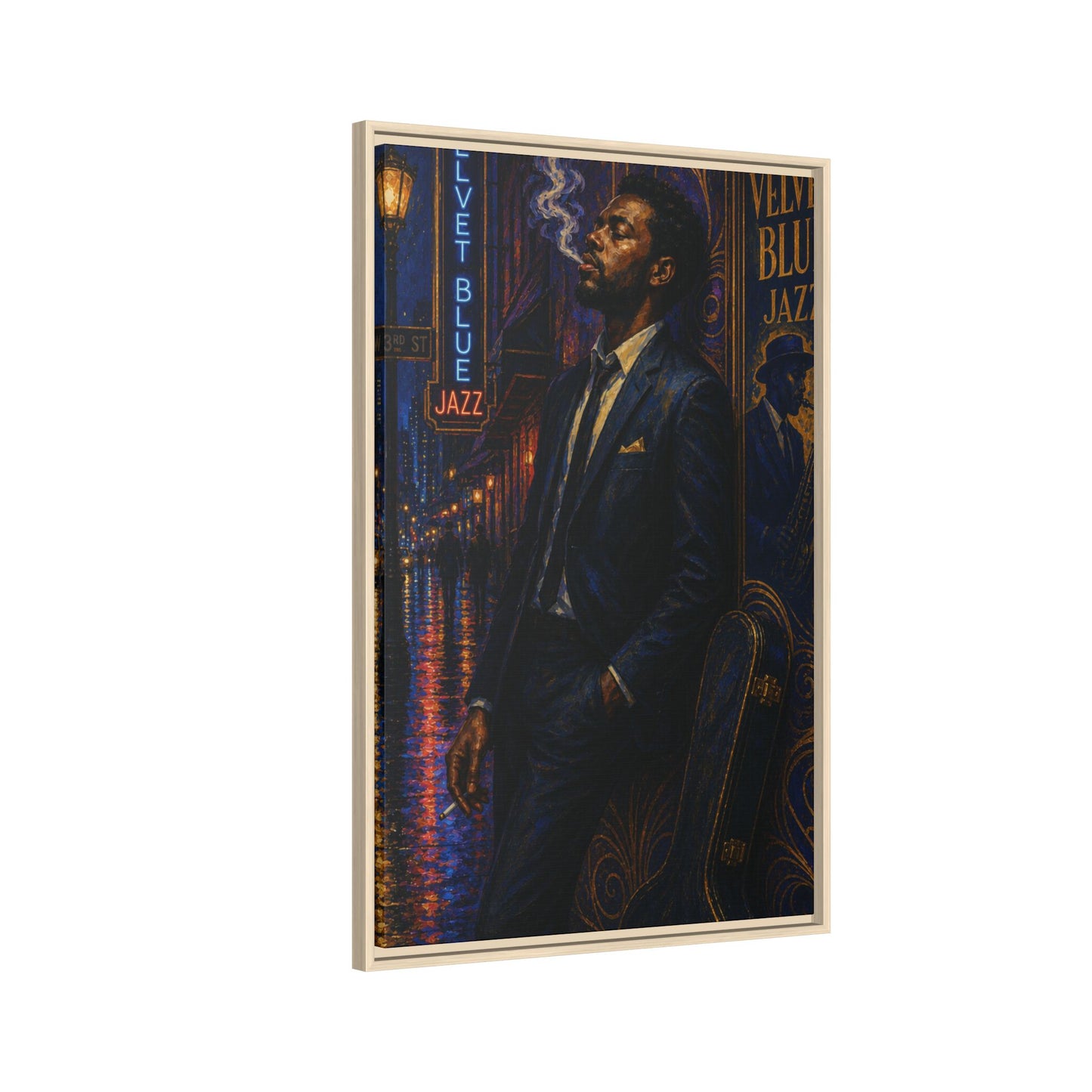 After the Gig Framed Retro Jazz Music Canvas Print