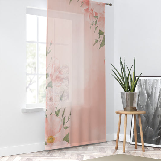 Peachy Keen Sheer Window Curtain