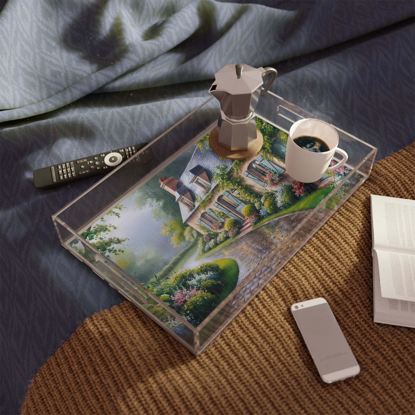 Cozy Day In Acrylic Serving Tray