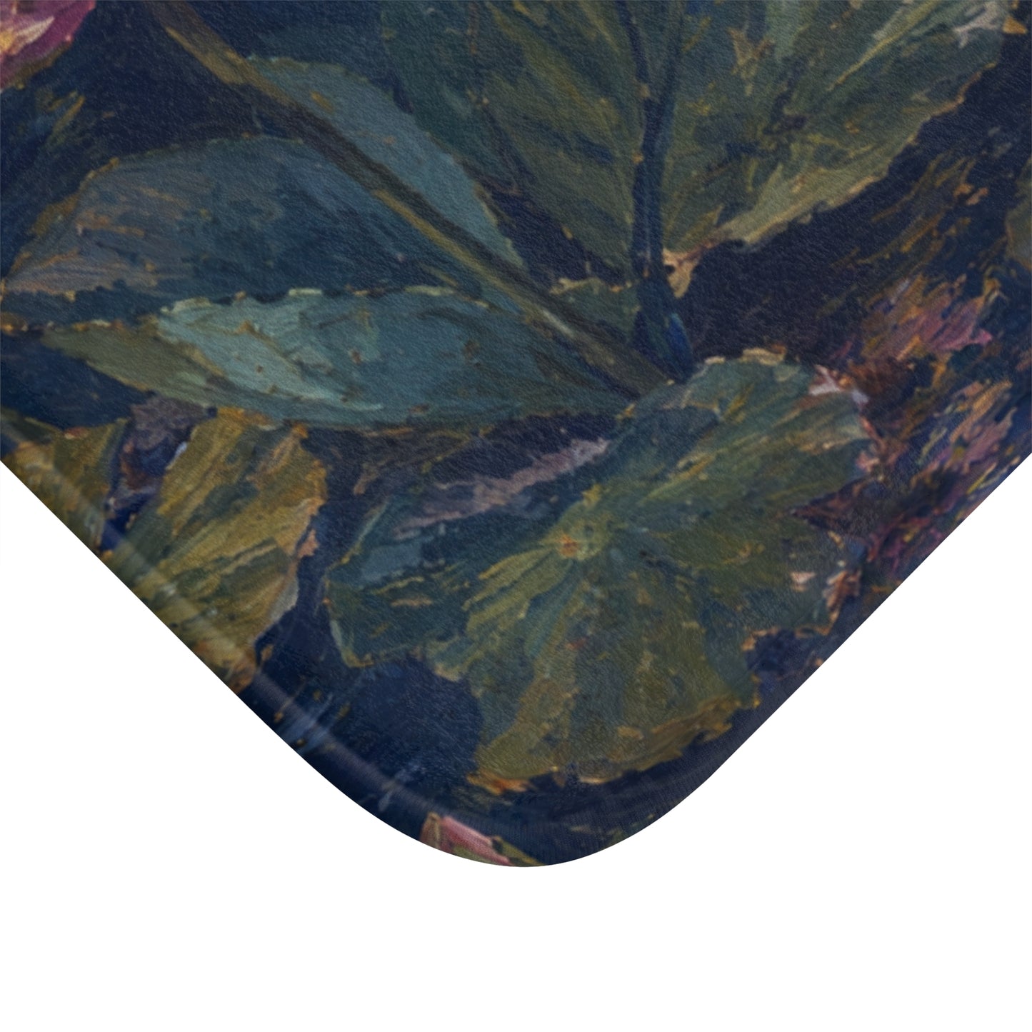 Dark Blue Lotus Pond Bath Mat