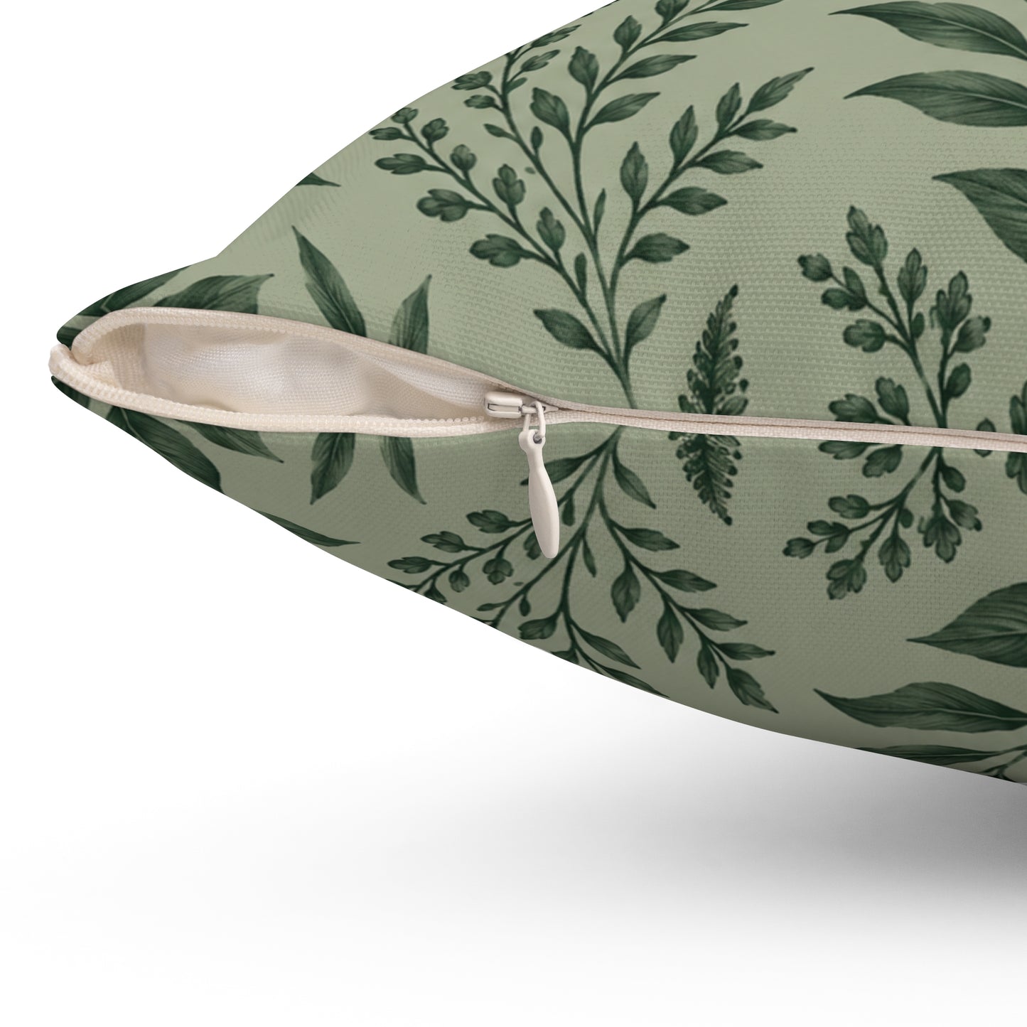 Botanical Green Leaf Throw Pillow – Decorative Cushion