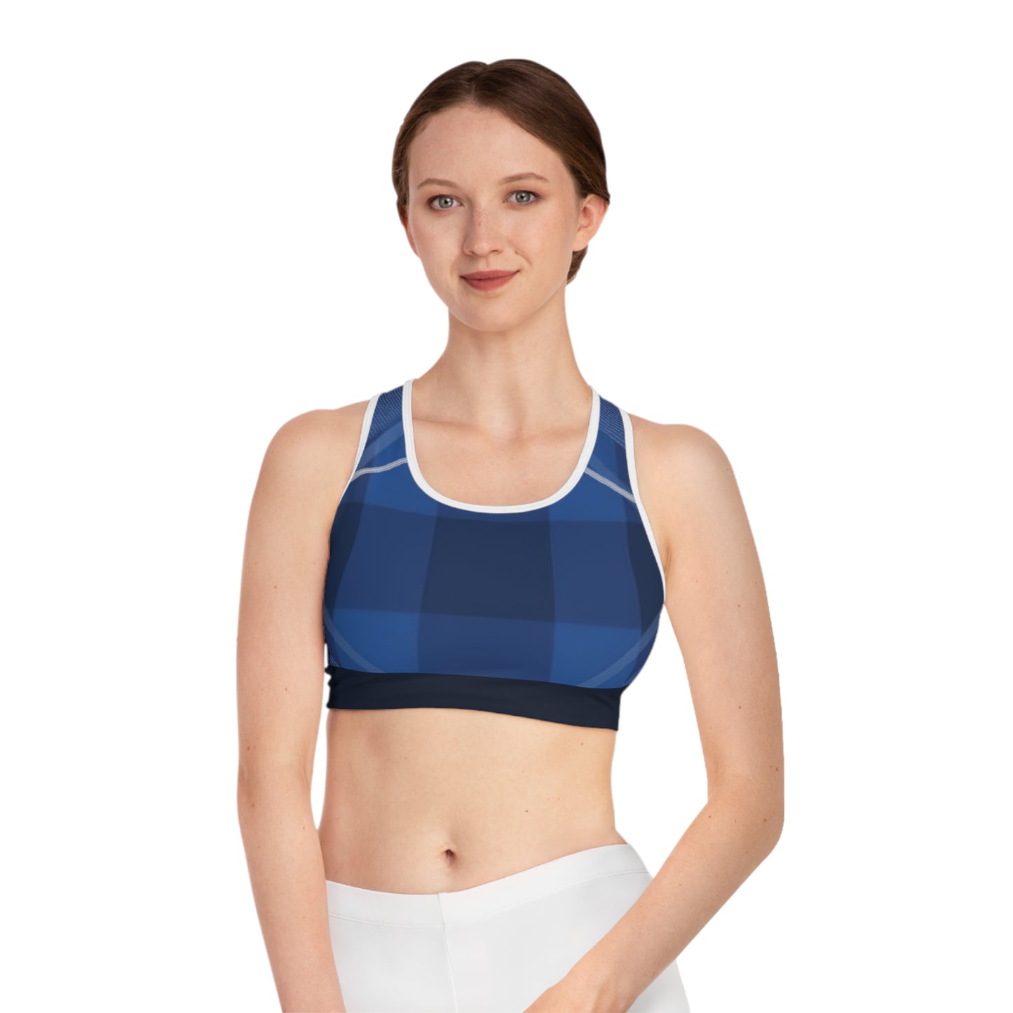 Dark Blue Sports Bra (AOP)